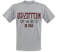 Led Zeppelin Symbols Est. 1968 Männer T-Shirt grau meliert Band-Merch, Bands