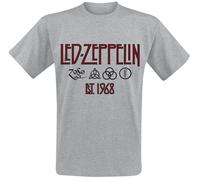 Led Zeppelin Symbols Est. 1968 T-Shirt grau meliert in XXL