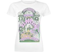 Rock Off Trade T-Shirt Led Zeppelin Electric Magic Band Logo Offiziell Damen Skinny Fit Weiß M