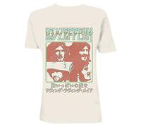 Led Zeppelin T-Shirt mit japanischem Logo, offizielles Lizenzprodukt für Herren, naturfarben, Weiß, Mittel
