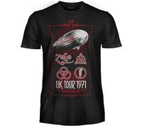 Led Zeppelin T-Shirt UK Tour 1971, offizielles T-Shirt, Band Rock, Unisex, Erwachsene, Jungen., UK Tour 1971, M