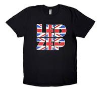 LED Zeppelin T-Shirt Union Jack Type Band Logo Neu Offiziell Herren, Schwarz, Large