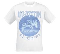 Led Zeppelin Tour 75 Männer T-Shirt weiß M 100% Baumwolle Band-Merch, Bands
