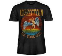 Led Zeppelin U.S. Tour 1975 Offizielles T-Shirt Band Rock Unisex Erwachsener Junge, L