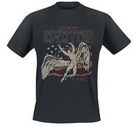 Led Zeppelin US Tour 1975 Flag Herren T-Shirt Schwarz XXL 100% Baumwolle Regular, Schwarz, XXL
