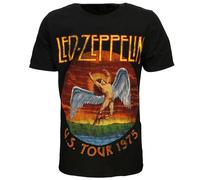 Led Zeppelin USA Tour 1975 T-Shirt - Offizielles Merchandise L Schwarz