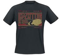 Rock Off Trade Männer T-Shirt Led Zeppelin 'Zeppelin & Smoke' – 100% Baumwolle Band-Merch Schwarz L