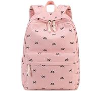 LEDAOU Mädchen-Rucksack mit Lunchbox, 3-teiliges Schulrucksack-Set für Kinder und Jugendliche, große Büchertasche für 15,6-Zoll-Laptops, Fliege, Rosa, Large, Mädchen-Rucksack