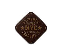 Leder Authentic Wears NYC - Aufnäher, Bügelbild, Aufbügler, Applikationen, Patches, Flicken, zum aufbügeln, Größe: 3 x 3 cm