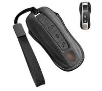 Leder Autoschlüssel Hülle Kompatibel mit Porsche 911 958 971 996 997 987 987 GT3 9YA Macan Boxster Carrera Taycan Panamera Cayman Schutzhülle Schlüsselring Autoschlüssel Schlüsselanhänger (1)