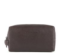 Leder-Beautycase mit zwei Fächern Black Square dunkel braun - Farb-Varianten: Dunkel Braun