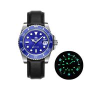 (Leder blau) 2022 neue Herren Luxus Quarzuhr 200m Taucheruhren 41mm Keramiklünette Kalenderanzeige