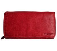 Leder Damen Geldbörse Rot, großes Lederbörse Portemonnaie Brieftasche Nappaleder, Eleganter Geldbeutel Leder mit RFID Wallet mit 2 Geldscheinfächer und viel Kartenfächer