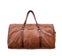 Leder-Dufflebags für Herren Gym Fitness Taschen Mann Schuh Tasche PU Leder Vintage Reise Schulter Outdoor Sport Große Kapazität Handtasche(Brown)