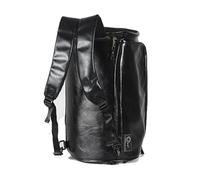 Leder-Dufflebags für Herren Sporttasche aus Leder, Schultertasche, Schuhfach, wasserdicht, for Reisen im Freien, große Kapazität, Sport, Fitness, Handtasche(Backpack Black)