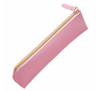 Leder-Federmäppchen, schlankes Design, Stiftetasche, Schüler-Schreibwaren-Halter mit metallischem Reißverschluss, für Schule, Büro, Zuhause, College, rose, M, Modern