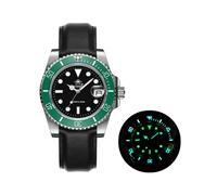 (Leder grün schwarz) 2022 neue Herren Luxus Quarzuhr 200m Taucheruhren 41mm Keramiklünette Kalender