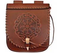 Leder Gürteltasche Aegishjalmur | Wikinger Stil, Echtes Leder