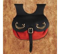 Leder-Gürteltasche Drakkar - Wikinger-Beutel aus Glatt- und Wildleder