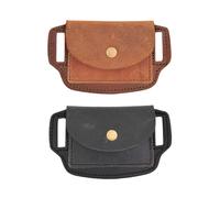 Leder Gürteltasche Portemonnaie, Used-Look, Schwarz
