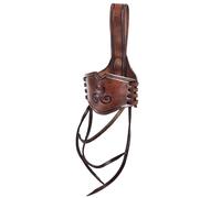 Leder Hornhalter für Trinkhorn dunkelbraun, geprägte Triskele,...