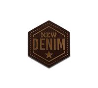 Leder New Denim - Aufnäher, Bügelbild, Aufbügler, Applikationen, Patches, Flicken, zum aufbügeln, Größe: 3 x 3,5 cm