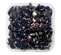 Leder Nieten Set, Metall Doppelkappe Druckknöpfe für DIY Handwerk Reperatur nähen, Handgemacht, DIY Kleidung (Black)