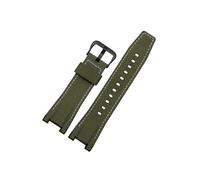 Leder-Nylon-Uhrenarmband, passend for Casio GST-W120L S130l 310 B100 300, weiches, bequemes Uhrenarmband-Zubehör, 26 mm(Army Green-Black)