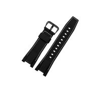Leder-Nylon-Uhrenarmband, passend for Casio GST-W120L S130l 310 B100 300, weiches, bequemes Uhrenarmband-Zubehör, 26 mm(Black-Black-01)
