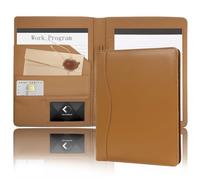 Leder-Portfolio-Ordner, 12,7 x 20,3 cm, weiches Leder-Padfolio, A5, Business-Ordner, legaler Schreibblock, Junior-Größe, Dokumenten-Organizer für Geschenk, Kinder, Männer, Frauen, Braun
