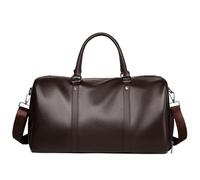 Leder Reisetaschen Handtasche Reise Männer Große Gepäck Tote Schulter Taschen Casual Männlichen Business Umhängetaschen für Fitnessreisen(Brown)