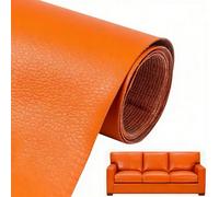 Leder Reparatur Set Patch Kit, 60 x 137cm Selbstklebend, Selbstklebende PU Folie, Kunstleder Meterware, Kunstleder Reparaturset für Couch Autositz Sofa Möbel Leder Reparatur Jacken (Orange)