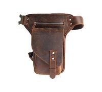 Leder Retro Motorrad Schulter-Sling-Taille Tasche Männer Multifunktionsreiten Große Kapazität Fanny Gürtel Beinbeutel Beintasche Motorrad (Color : Brown)