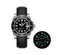 (Leder schwarz) 2022 neue Herren Luxus Quarzuhr 200m Taucheruhren 41mm Keramiklünette Kalenderanzeige