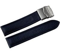 Leder Uhrenarmband Uhrenband Uhrband Ersatzband Armband blau Nahtfarbe blau 816230300122 Stegbreite 22 mm