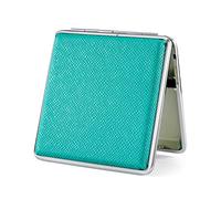 Leder Zigarettenetui Metall Schwarz/ braun aus hochwertigem / 20 Zigaretten - PU Leder Beige Zigarettenbox Blau für Drehzigaretten Filterzigaretten - Zigarettenzubehör rot (blau)