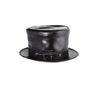 Leder Zylinder, Lederhut, schwarz