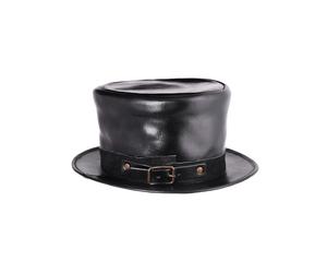 Leder Zylinder, Lederhut, schwarz