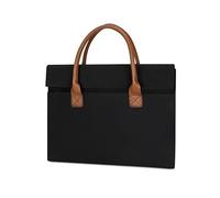 Lederaktentasche for Herren, Laptoptasche for 13-16 Zoll, Handtasche, Aktentasche, ideal for Geschäftsreisen, Arbeit, Anwaltsberufe und Computer Aktentasche(Svart,14inch)