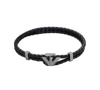 Lederarmband EMPORIO ARMANI "Schmuck Geschenk Edelstahl, Leder", anthrazit, schwarz, Armbänder, Damen, 21cm, Edelstahl Leder, Edelstahl, Leder, Lederarmband (23495842-0) anthrazit, schwarz
