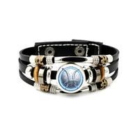 Lederarmband Für Herren, Armband Mit Fisch-Kalligrafie, Verstellbar, Aus Geflochtenem Leder, Handgefertigt, Mit Ethnischem Musikmotiv, Freundschaftsaccessoire, Geschenk Zum Geburtstag Oder Zu Weihnac