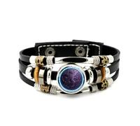 Lederarmband Für Herren, Armband Mit Jungfrau-Engel-Motiv Und Dunkelheitsnebel-Relief, Verstellbar, Aus Geflochtenem Leder, Handgefertigt Im Punk-Ethno-Stil, Freundschaftsaccessoire, Geschenk Zum Geb
