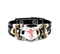 Lederarmband Für Herren, Armband Mit Jungfrau-Engel-Motiv, Verstellbar, Aus Geflochtenem Leder, Handgefertigt Im Punk-Ethno-Stil, Freundschaftsaccessoire, Geschenk Zum Geburtstag Oder Zu Weihnachten