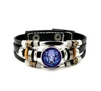 Lederarmband Für Herren, Armband Mit Stier-Rindermotiv, Verstellbar, Aus Geflochtenem Leder, Punk-Ethno-Stil, Handgefertigt, Freundschaftsaccessoire, Geschenk Zum Geburtstag Oder Zu Weihnachten