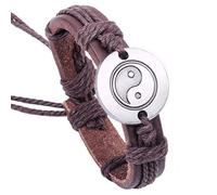 Lederarmband Für Herren, Charme Bracelets Tai Chi Yin Yang Armband Leder Armreife Für Männer Verstellbar Punk Handmade Braided Leuchtende Armband Accessoires Festival Paar Präsentiert Freundschaft