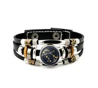 Lederarmband Für Herren, Gemini-Stern-Kompass-Armband Mit Beugungsschutz, Verstellbar, Aus Geflochtenem Leder, Handgefertigt Im Punk-Ethno-Stil, Freundschaftsaccessoire, Geschenkidee Zum Geburtstag O