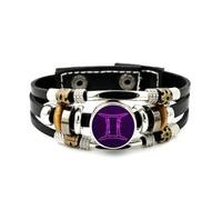 Lederarmband Für Herren, Hochwertiges, Digitales Armband Von Gemini Scan Line, Verstellbar, Aus Geflochtenem Leder, Handgefertigt Im Punk-Ethno-Stil, Freundschaftsaccessoire, Geschenk Zum Geburtstag