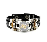 Lederarmband Für Herren, Künstlerisches Armband Mit Kristallverzierungen, Verstellbar, Aus Geflochtenem Leder, Handgefertigtes Armband Im Ethno-Stil, Freundschaftsaccessoire, Geburtstags- Oder