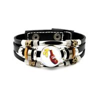 Lederarmband Für Herren, Künstlerisches, Dynamisches Armband Aus Geflochtenem Leder Mit Spektraler Beugung, Verstellbar, Handgefertigt, Ethnisch Inspiriert, Freundschaftsaccessoire, Geburtstags- Ode