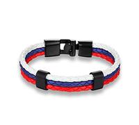 Lederarmband Für Herren, Mexiko Russland Italien Spanische Nationalflagge Leder Armband Herren Armreif Handgefertigt Freundschaft Geschenk Strahlenden Armband Accessoires Festival Paar Präsentiert